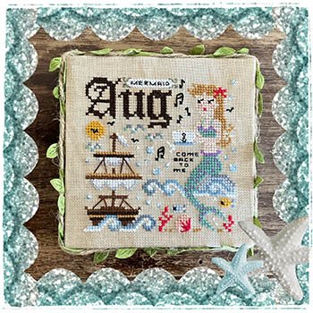 Magical Year 2026:  August Mermaid - Cross Stitch Pattern
