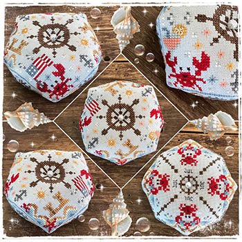 12 Months with Romy and Sandy: July Biscornu - Pattern
