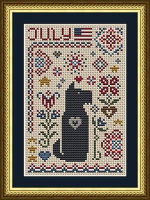 Scottie July Dog - Patriotic Cross Stitch Pattern