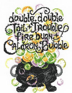 Caldron Troubles - Halloween Cross Stitch Pattern