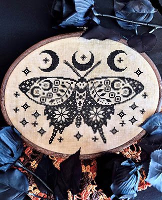 Lunar Moth - Halloween Cross Stitch Stitch