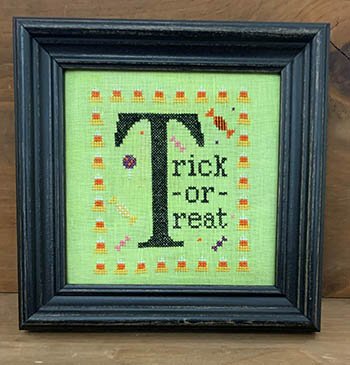 T Is For Trick Or Treat Halloween Cross Stitch Pattern