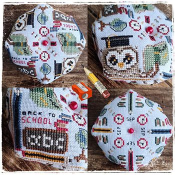 12 Months with Romy and Sandy: Septmber Biscornu - Pattern