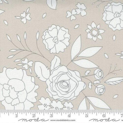 Beautiful Day Stone - Blooms Floral Rose - Quilt Fabric