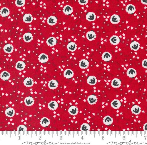 Starberry Sheep - Red - Quilt Fabric