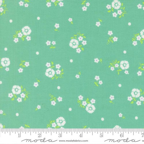Joysome Petite Flowers Peacock - Quilt Fabric