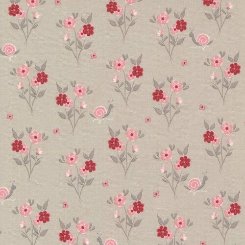 The Flower Farm Thistle - Flower Garden Snail - Quilt Fabric