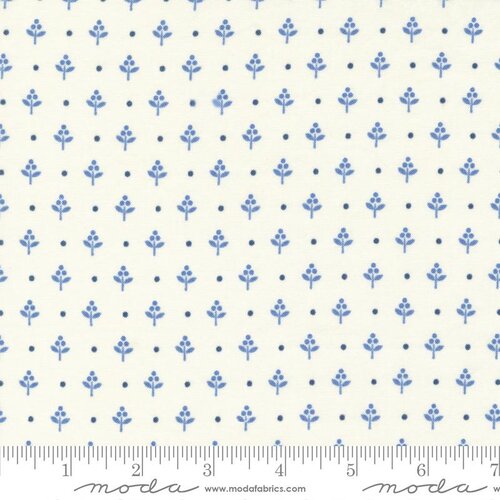 Blueberry Delight Cream - Berry Trees Blenders - Fabric