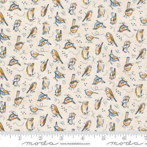 Nutmeg Meringue - Migrate Birds - Quilt Fabric