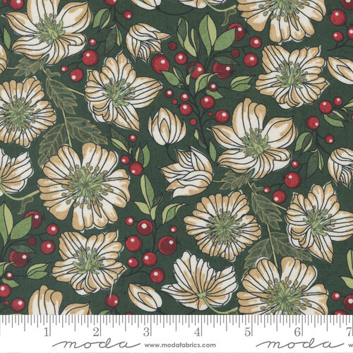 Jolly Good Evergreen - Christmas Rose - Quilt Fabric