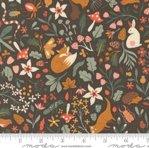 Acorn Hollow Animals - Soil - Quilt Fabric