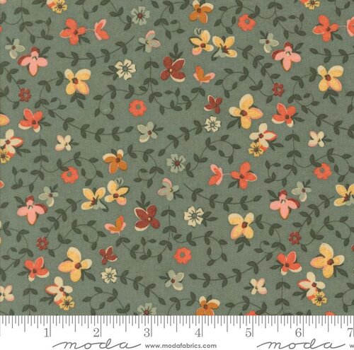 Acorn Hollow Flowers - Eucalyptus - Quilt Fabric