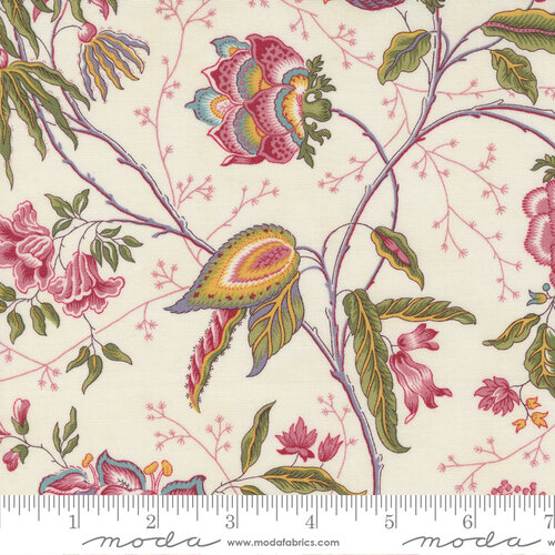 Florences Fancy Cream - Fanciful Floral Florals - Fabric