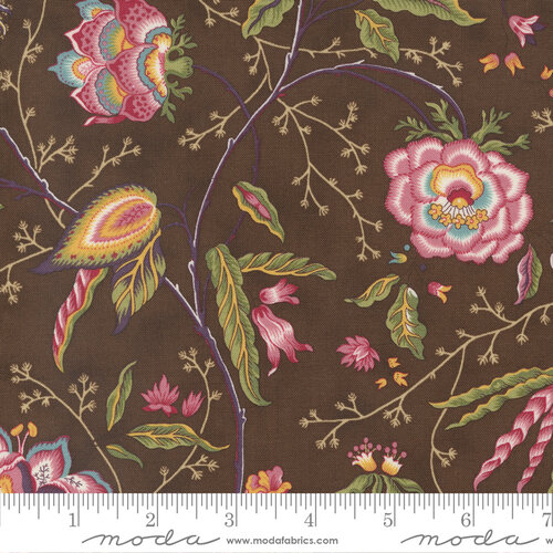 Florences Fancy Chocolate - Fanciful Floral - Quilt Fabric