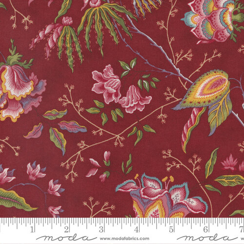 Florences Fancy Red - Fanciful Floral Florals - Quilt Fabric