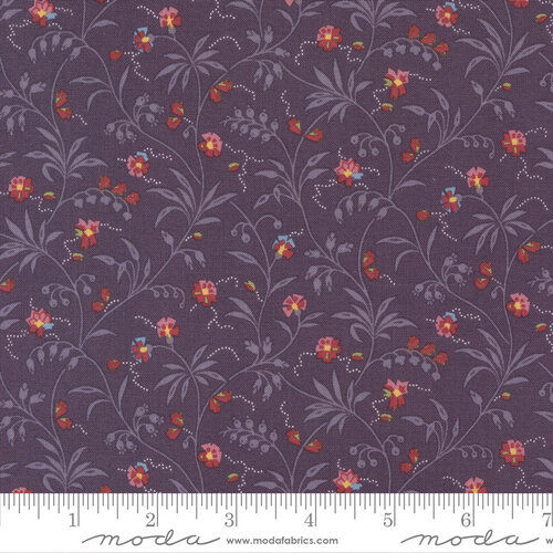 Florences Fancy Amethyst - Sweet Blossom Florals - Fabric