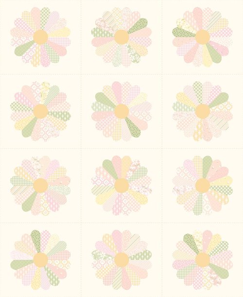 Dear Daisy Petals Panel Cloud - Quilt Fabric