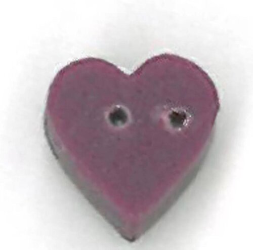 Tiny Plum Velvet Heart - Button