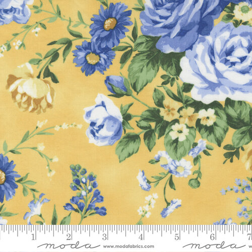 Summer Breeze Yellow - Rose Bouquet Large - Quilt Fabric