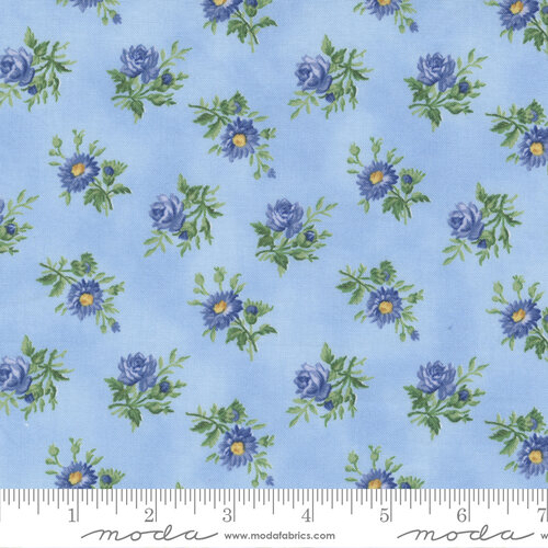 Summer Breeze Sky - Tossed Bouquets - Quilt Fabric
