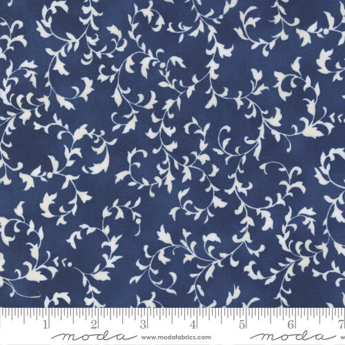 Summer Breeze Navy - Scroll Vines - Quilt Fabric