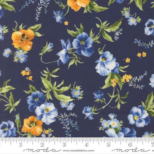 Summer Breeze 2027 Blossoms  Royal - Quilt Fabric