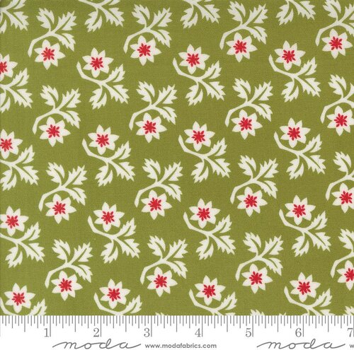 Buon Natale Floral - Pine - Quilt Fabric