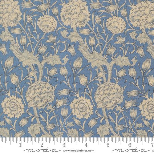 Larkspur and Linen Flower Cornflower - Quilt Fabric