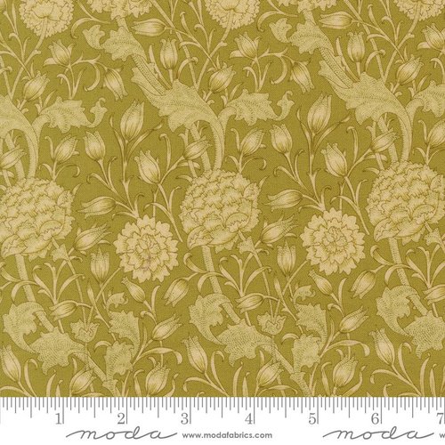 Larkspur and Linen Flower Moss - Quilt Fabric