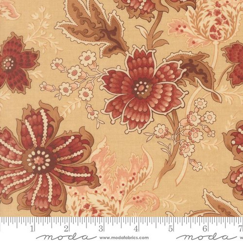 Le Jardin Rouge Floral Oyster - Quilt Fabric