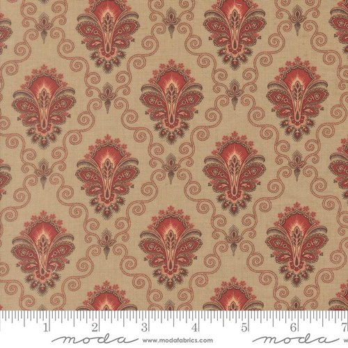 Le Jardin Rouge Damask Roche - Quilt Fabric