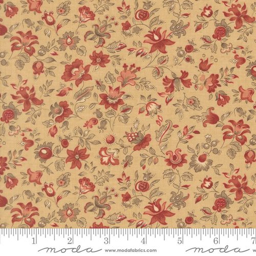 Le Jardin Rouge Blossom Oyster - Quilt Fabric