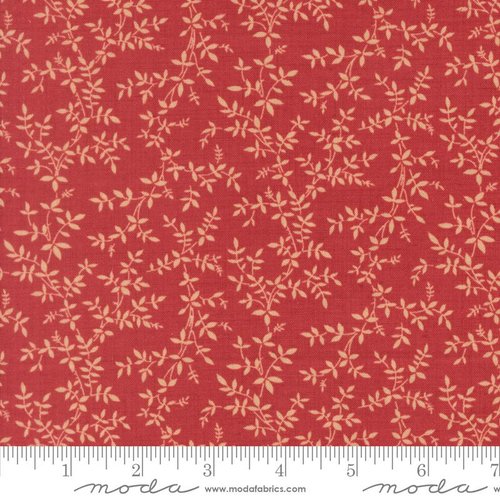 Le Jardin Rouge Leaves Rouge - Quilt Fabric