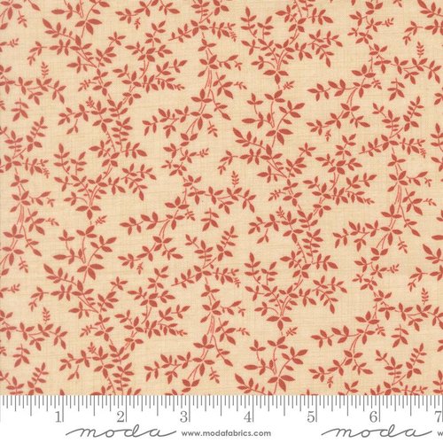 Le Jardin Rouge Leaves Pearl - Quilt Fabric