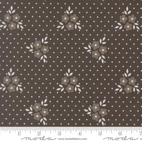 Birch Willow Quilting Dot Blossoms Charcoal - Quilt Fabric