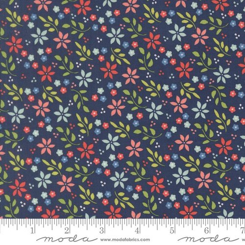 Midsummer Blossoms Navy - Quilt Fabric