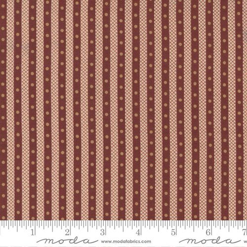 Adamstown Dotted Stripe Red - Quilt Fabric