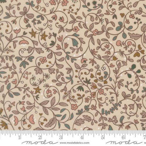 Midnight Fleur Vine Smoke - Quilt Fabric