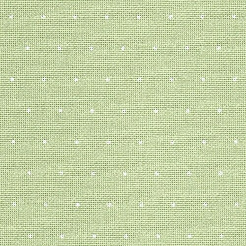 25 Count White Dot/Green Lugana Fabric - 36x55