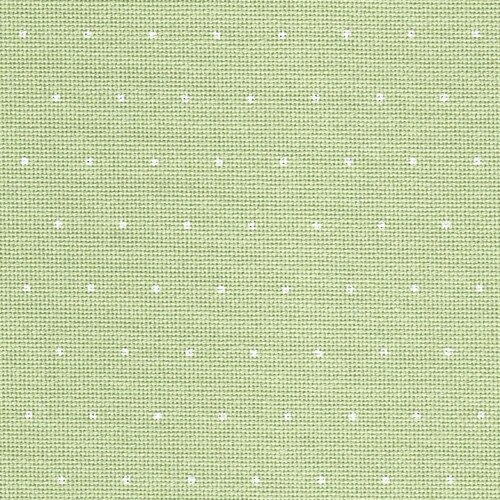 25 Count White Dot/Green Lugana Fabric - 27x36