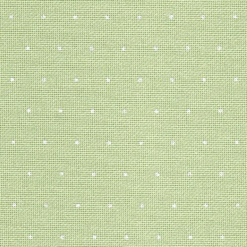 25 Count White Dot/Green Lugana Fabric - 18x27