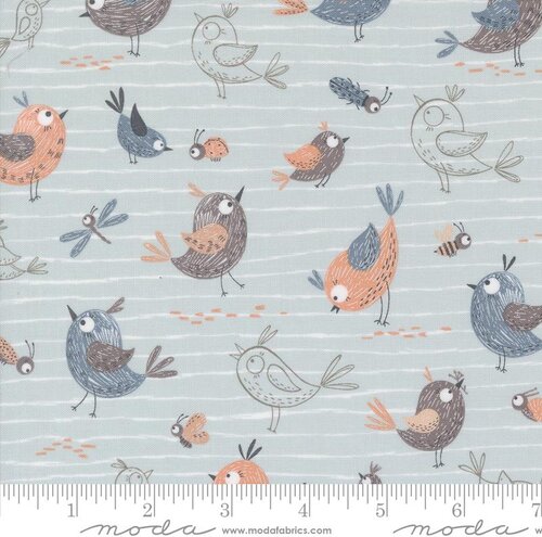 Chirp Friends Sky - Quilt Fabric
