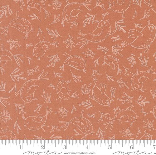 Chirp Trace A Bird Clay - Quilt Fabric