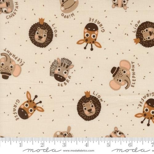Wildly Cute Safari Animals Pearl - Quilt Fabric