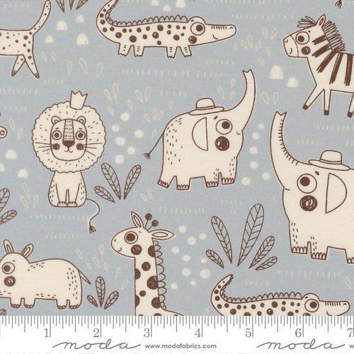Wildly Cute Safari Sketch Sky - Quilt Fabric