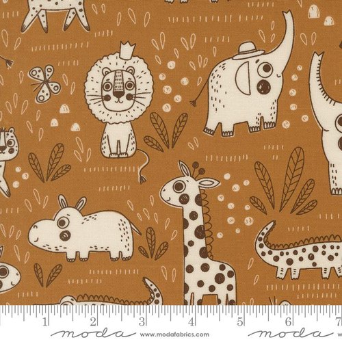 Wildly Cute Safari Sketch Golden - Quilt Fabric