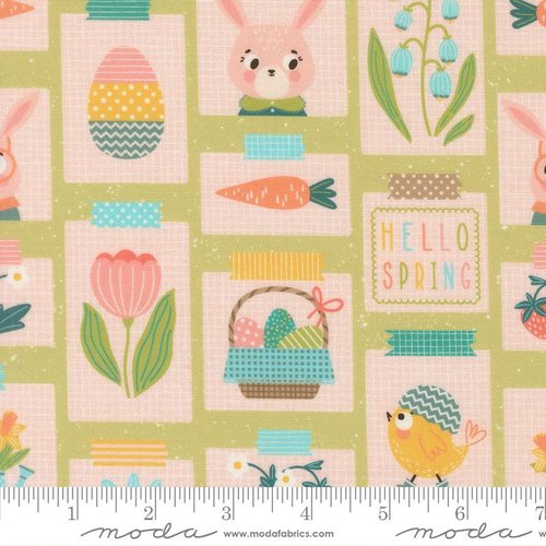 Hop Into Spring Pictures Leaf - Quilt Fabric