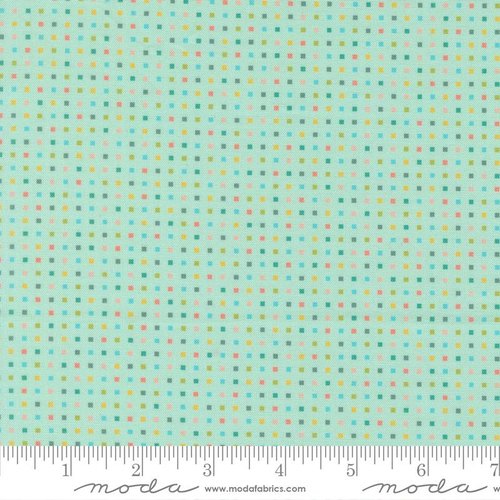 Hop Into Spring Squares Aqua - Quilt Fabric