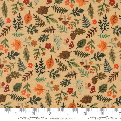 Paper Trails Leaf Parchment - Quilt Fabric