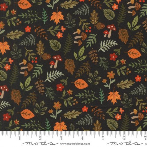 Paper Trails Leaf Navy - Quilt Fabric